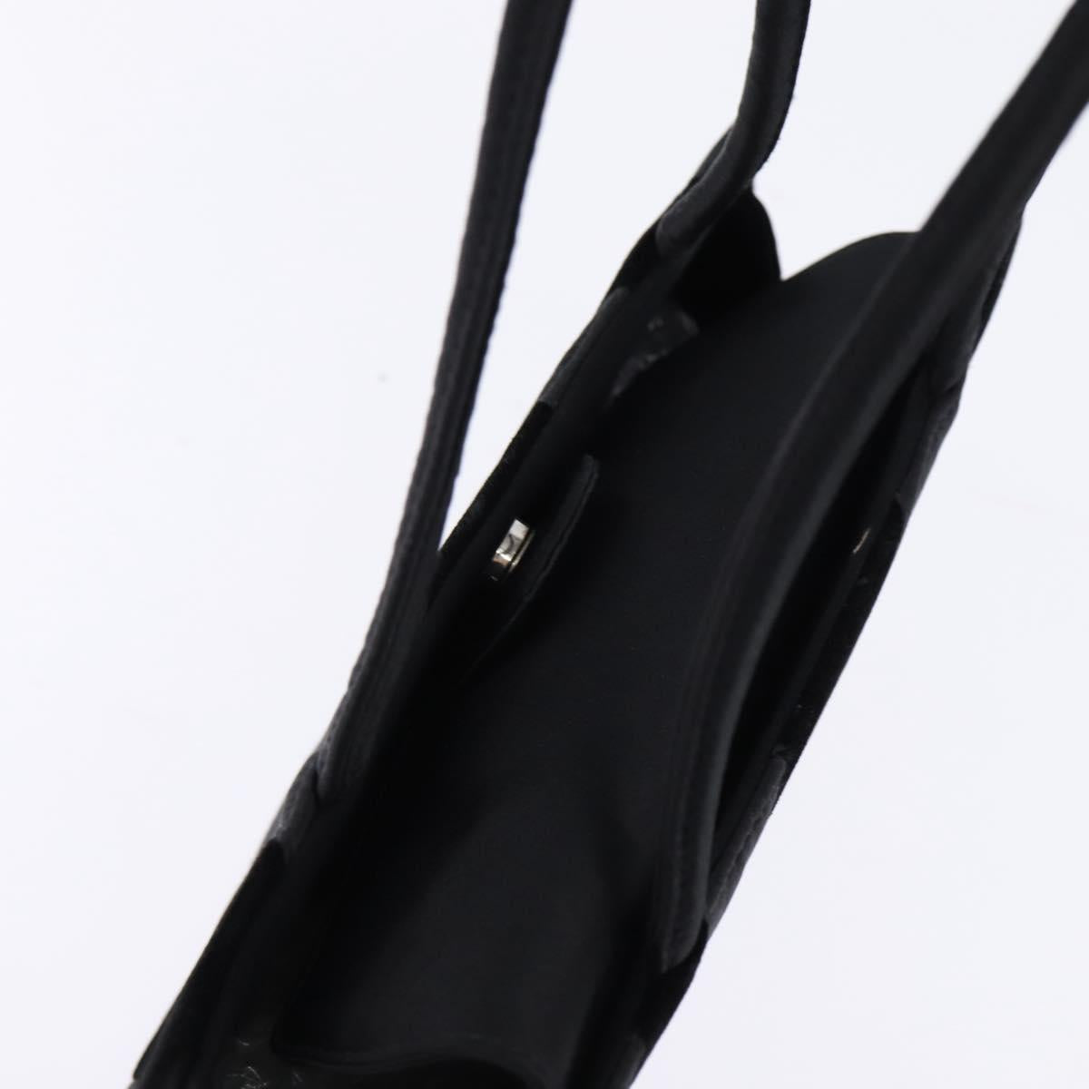 BOTTEGA VENETA Hand Bag Velor Satin Black Auth bs30208