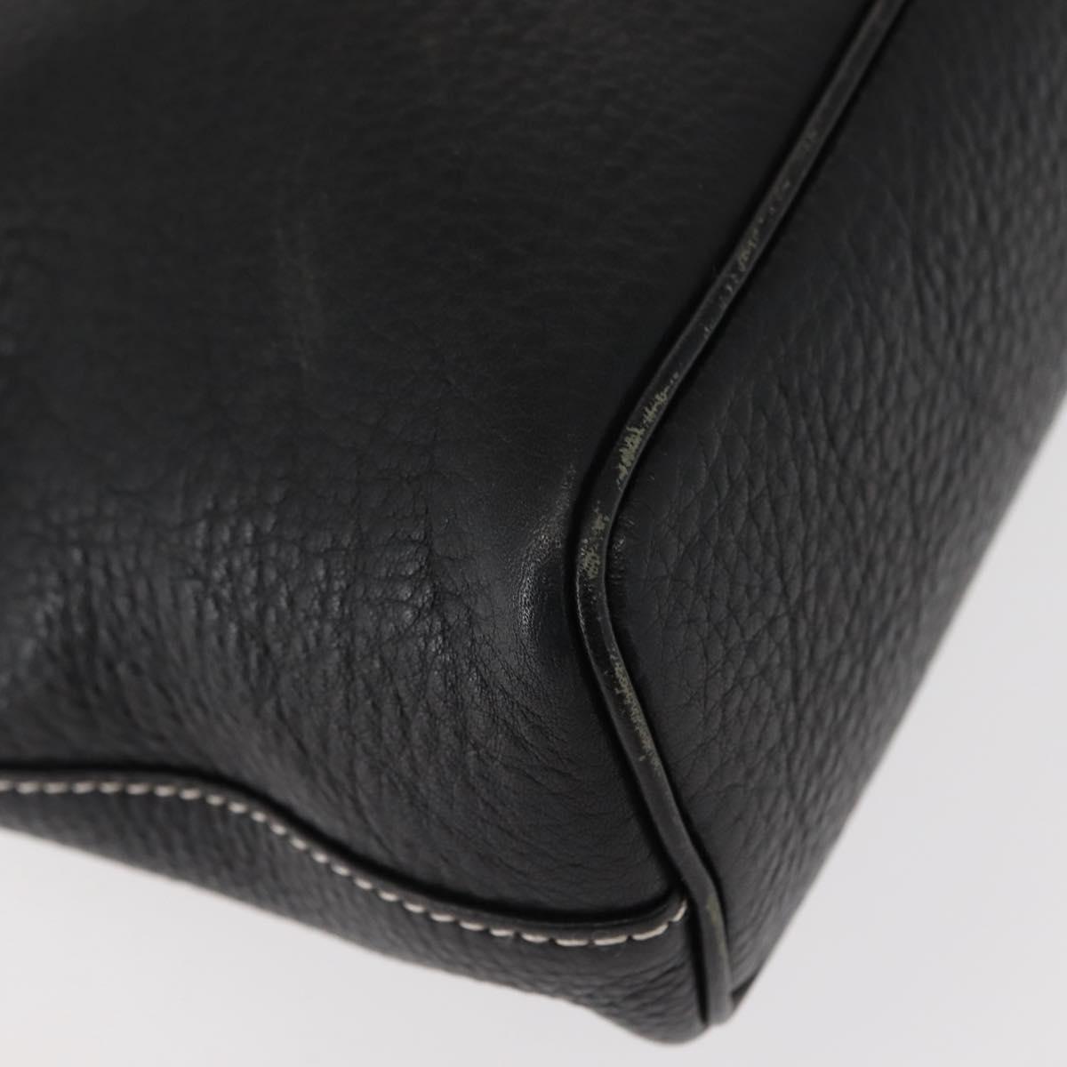 Burberrys Nova Check Tote Bag Leather Black Gold Auth bs30209