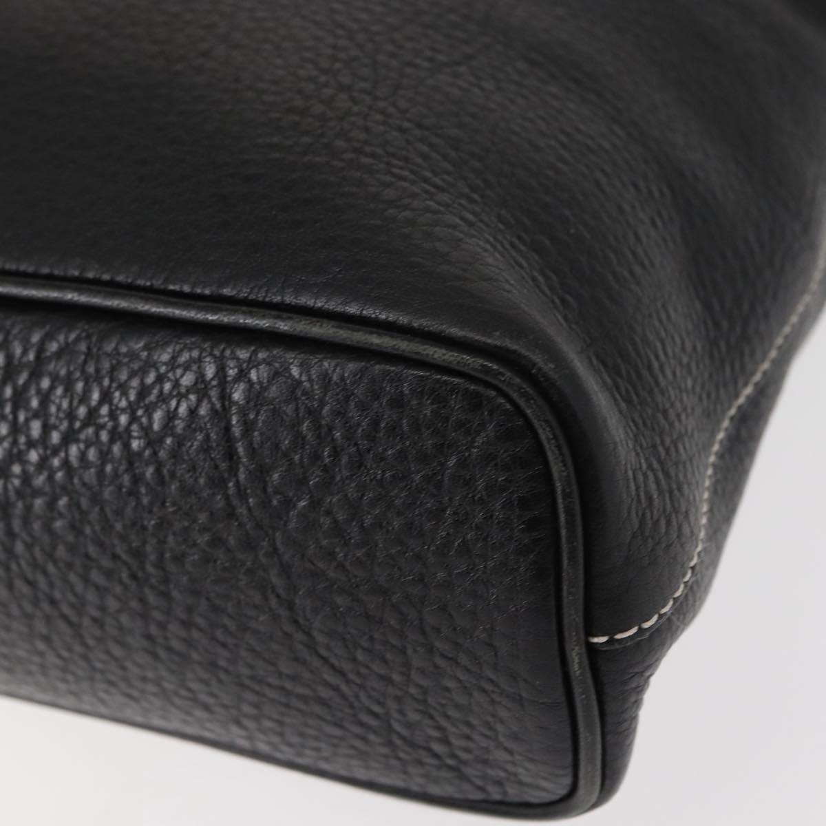 Burberrys Nova Check Tote Bag Leather Black Gold Auth bs30209