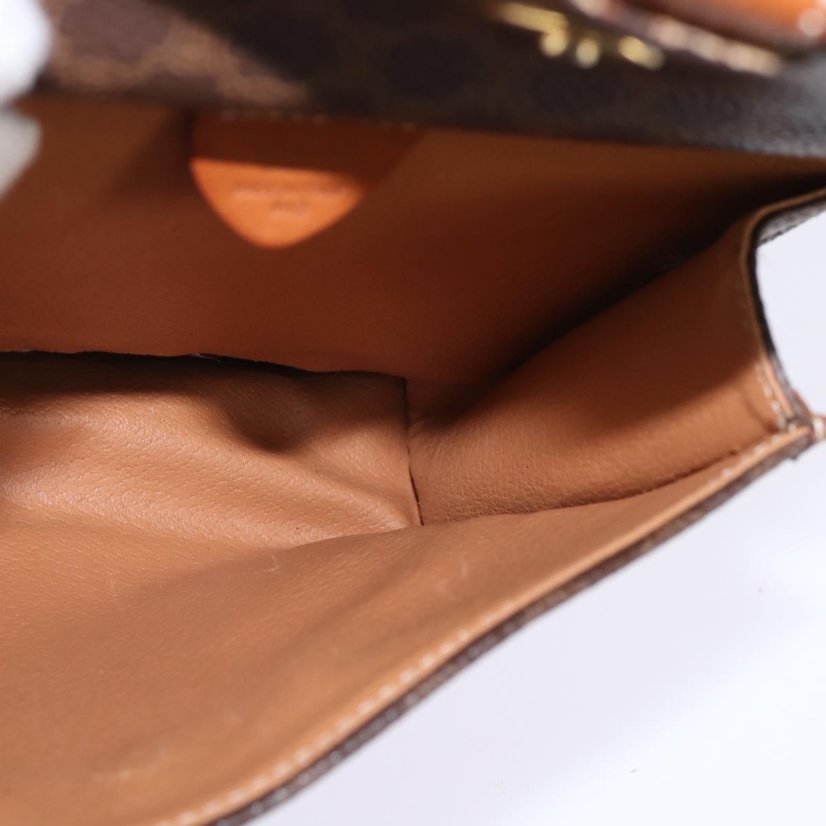 CELINE Macadam Canvas Shoulder Bag PVC Leather 2way Brown Gold Auth bs30213