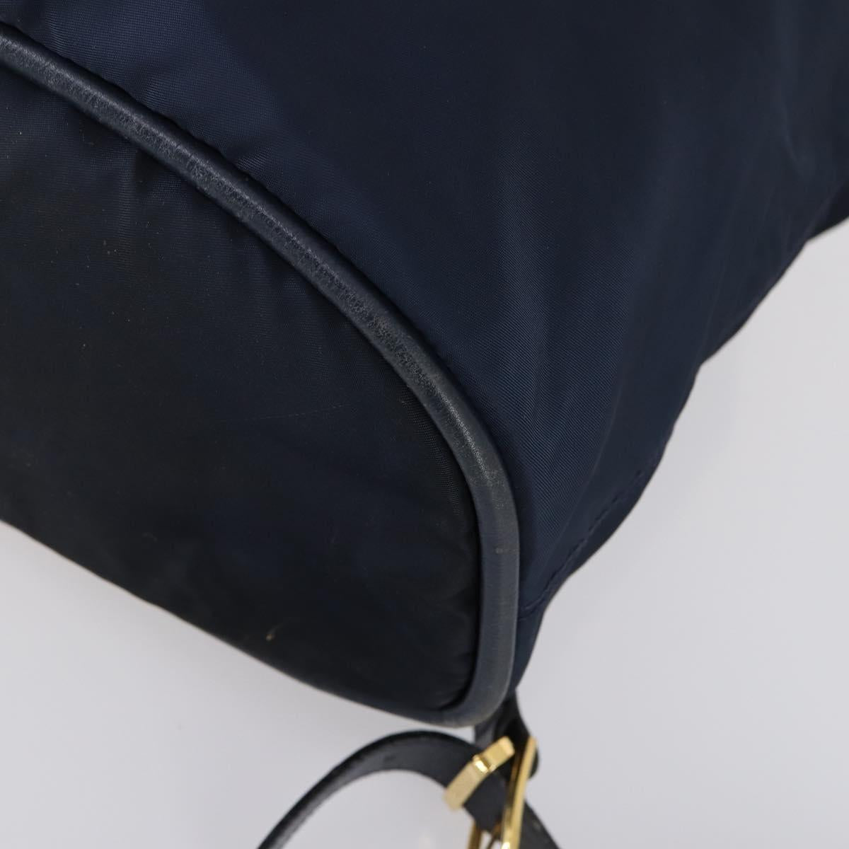 CELINE Circle Backpack Nylon Navy Gold Auth bs30214