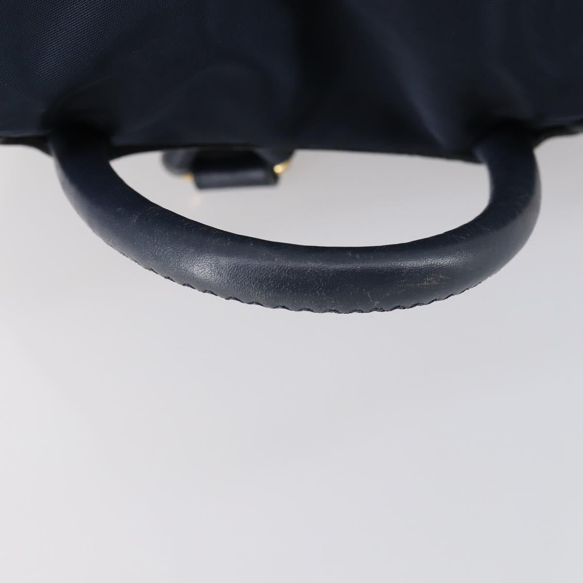 CELINE Circle Backpack Nylon Navy Gold Auth bs30214