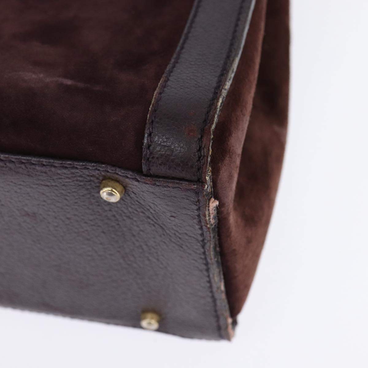 GUCCI Diana Bamboo Hand Bag Leather Suede Brown Gold 002 1095 0260 Auth bs30218