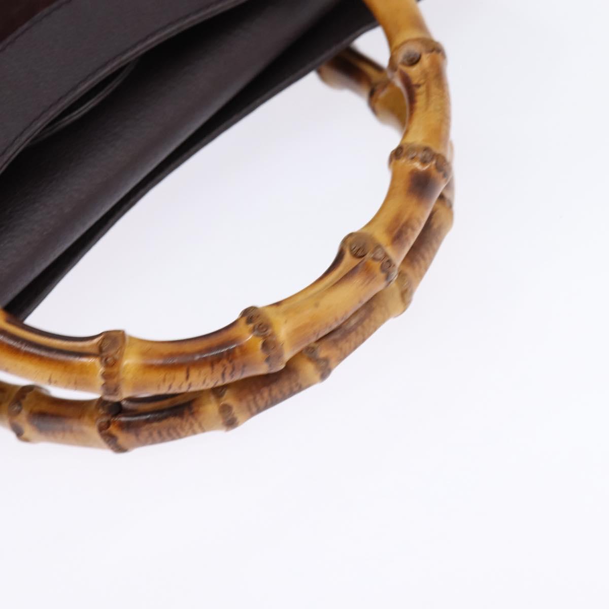 GUCCI Diana Bamboo Hand Bag Leather Suede Brown Gold 002 1095 0260 Auth bs30218