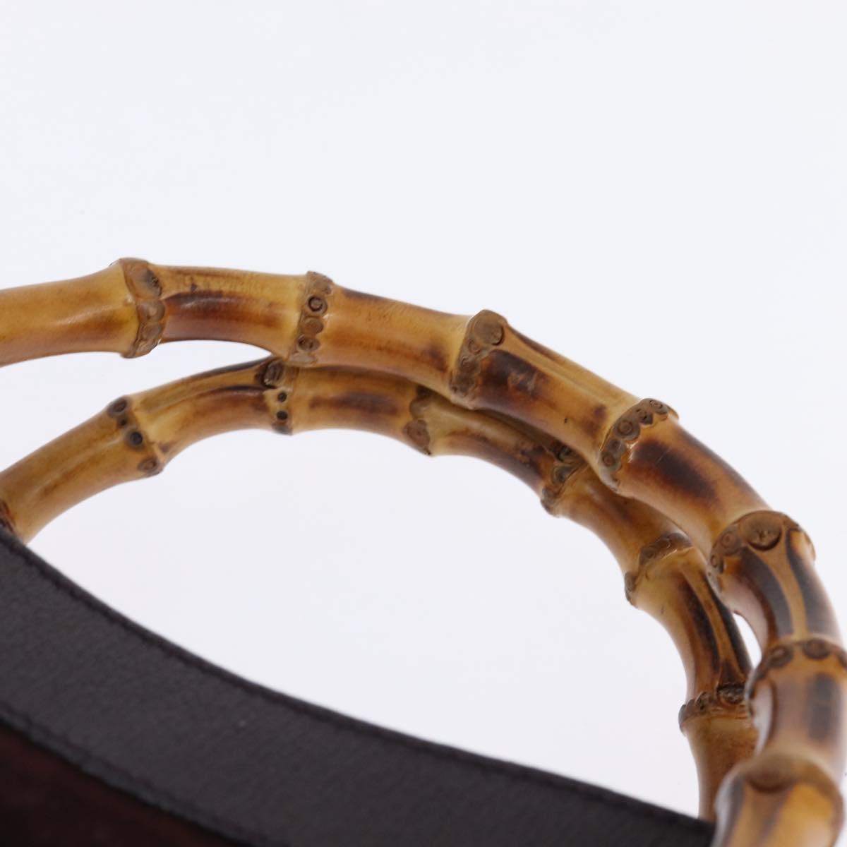 GUCCI Diana Bamboo Hand Bag Leather Suede Brown Gold 002 1095 0260 Auth bs30218