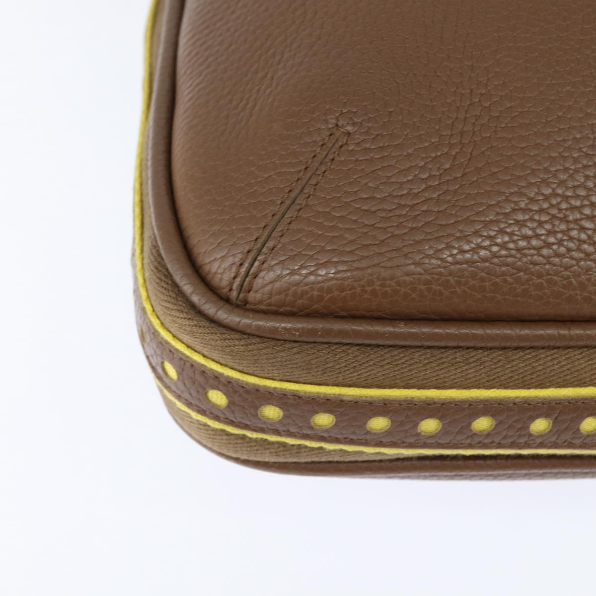 BOTTEGA VENETA Shoulder Bag Punching leather Brown Gold Auth bs30220