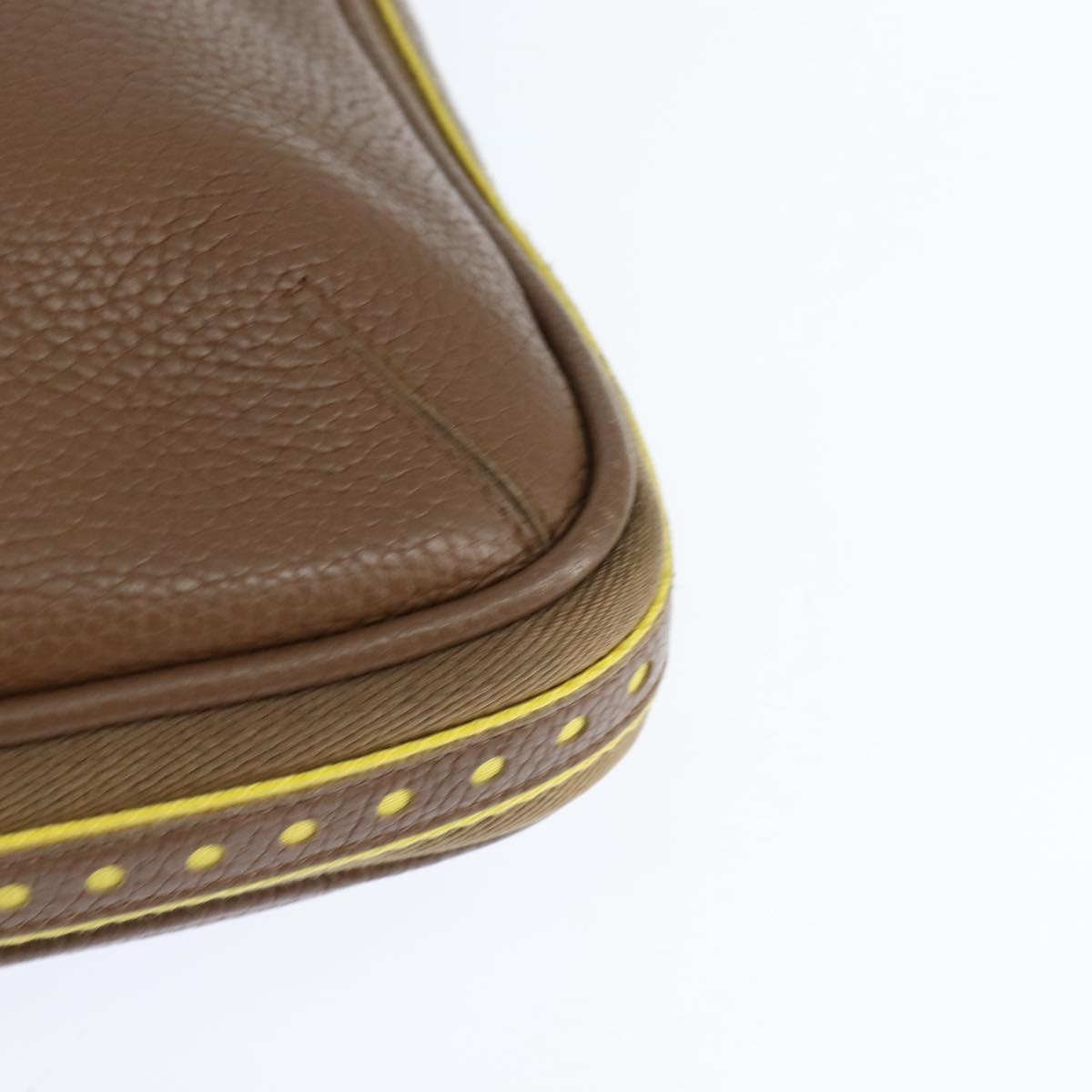 BOTTEGA VENETA Shoulder Bag Punching leather Brown Gold Auth bs30220