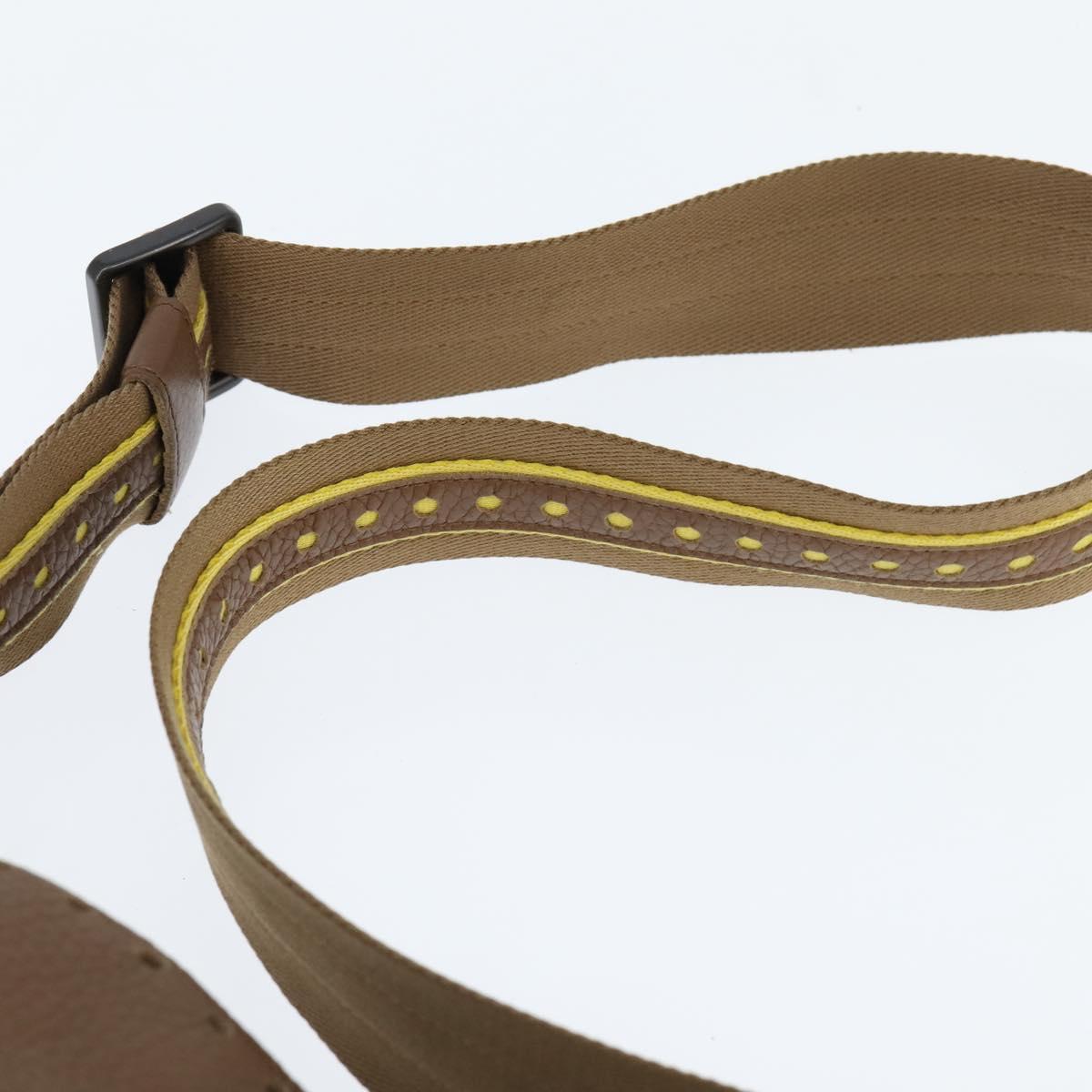 BOTTEGA VENETA Shoulder Bag Punching leather Brown Gold Auth bs30220