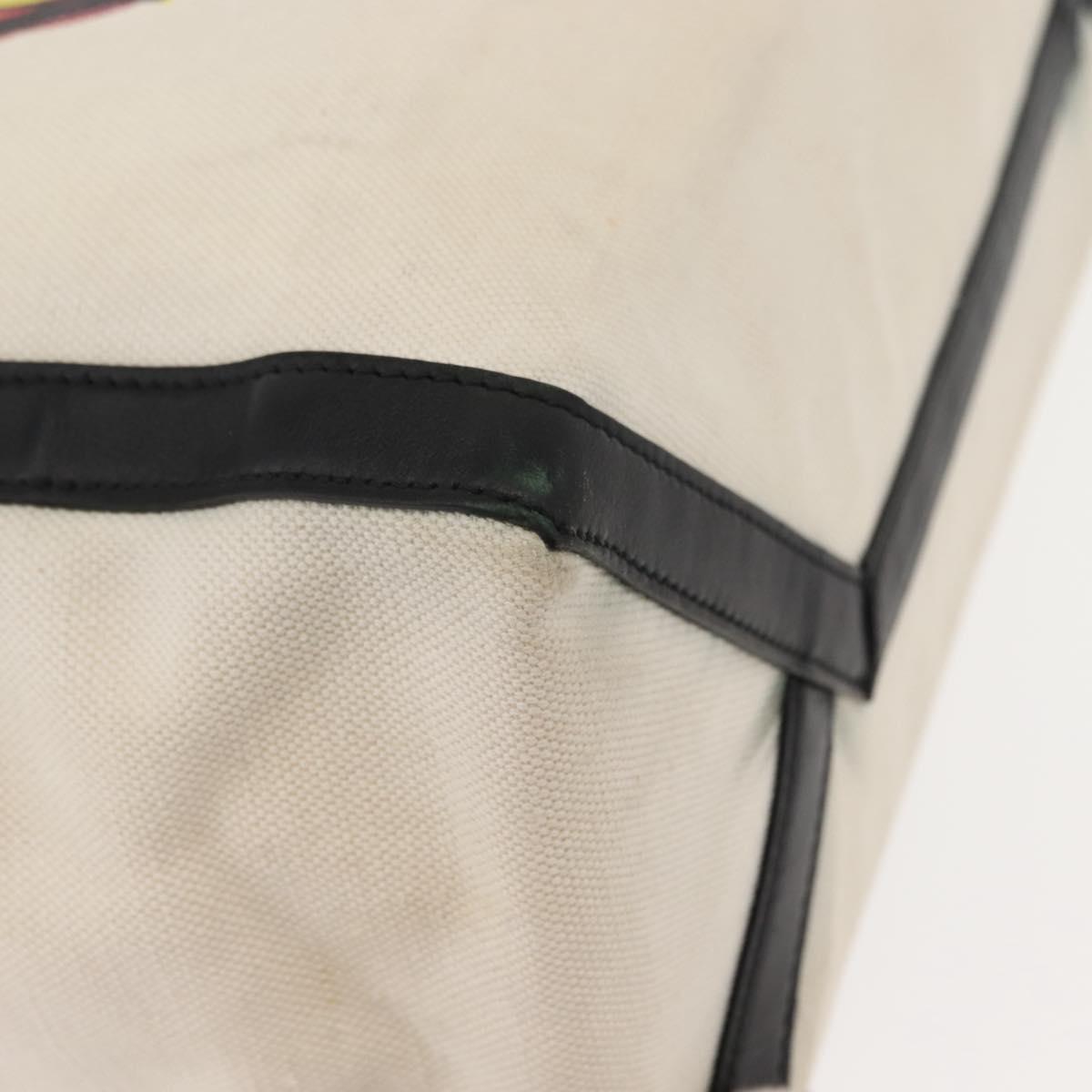 VALENTINO Studs Tote Bag Canvas White Silver Auth bs30222