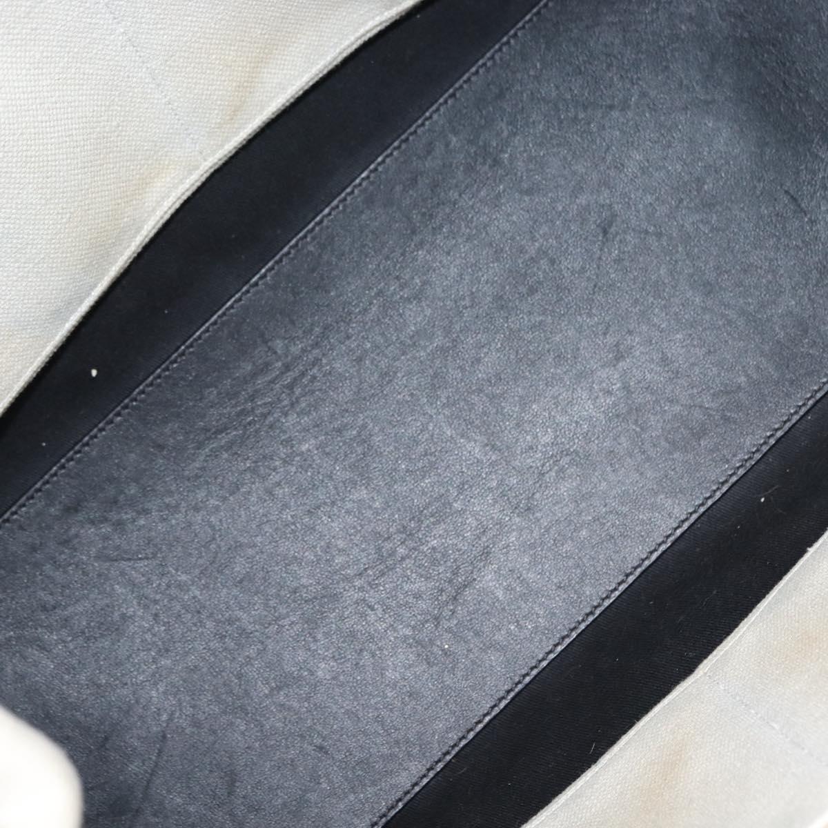 VALENTINO Studs Tote Bag Canvas White Silver Auth bs30222