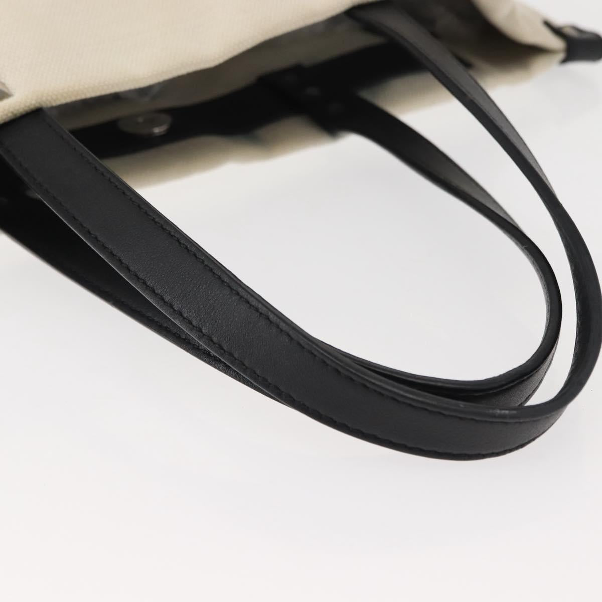 VALENTINO Studs Tote Bag Canvas White Silver Auth bs30222