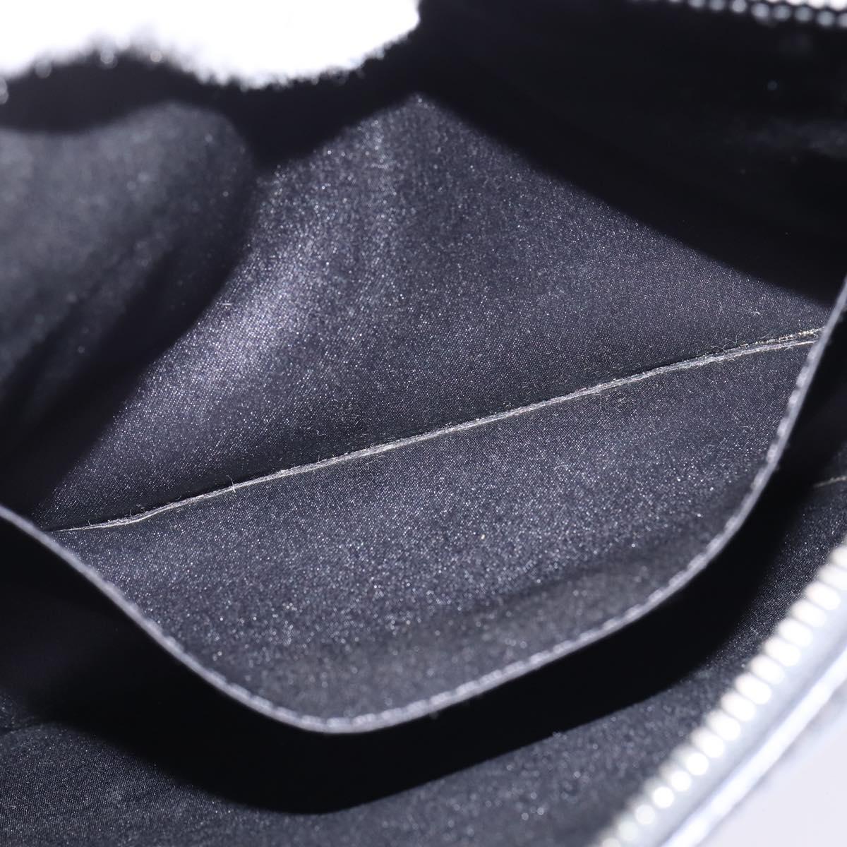 VALENTINO Clutch Bag Leather Black Silver Auth bs30223