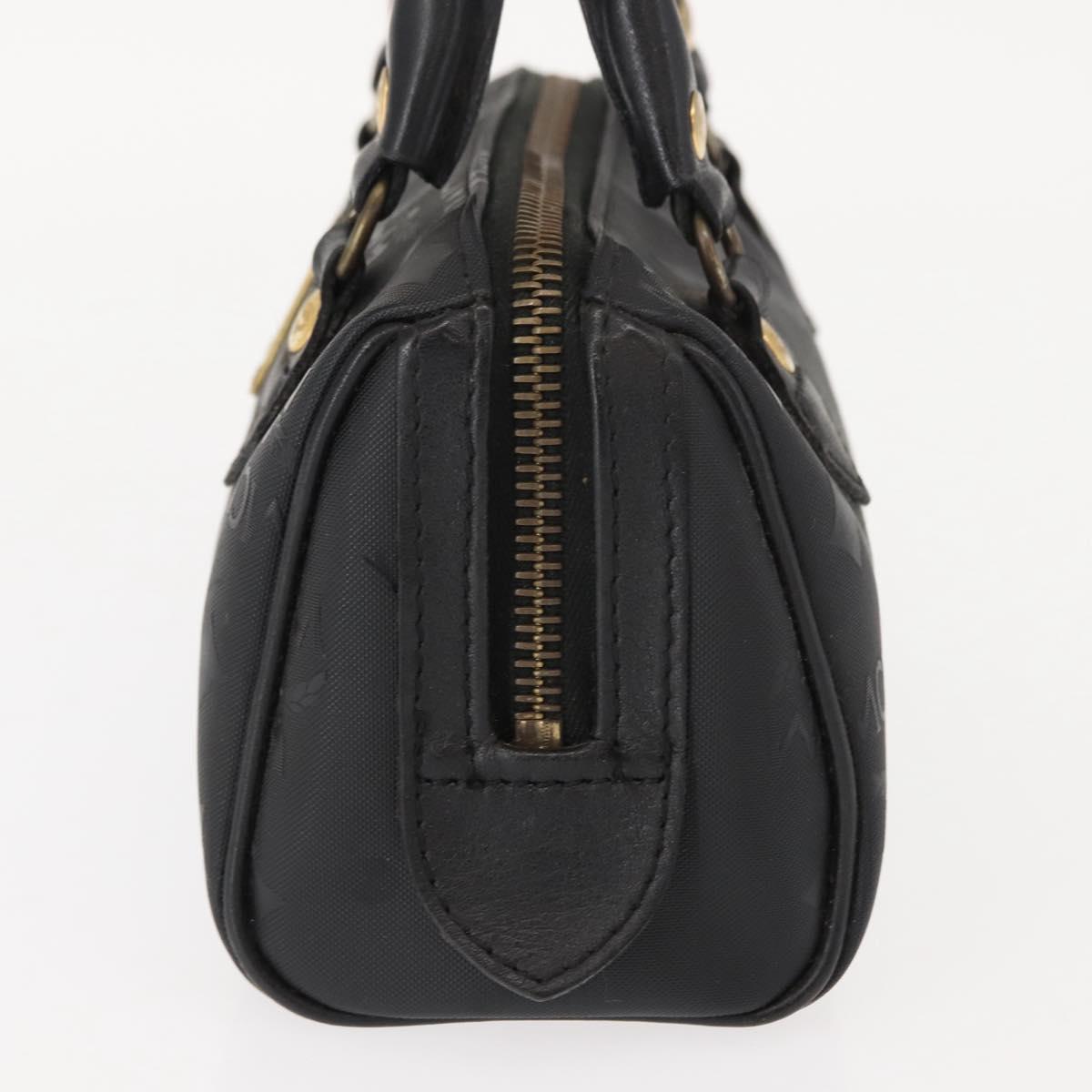 MCM Vicetos Logogram Mini Hand Bag PVC Leather Black Gold Auth bs30228