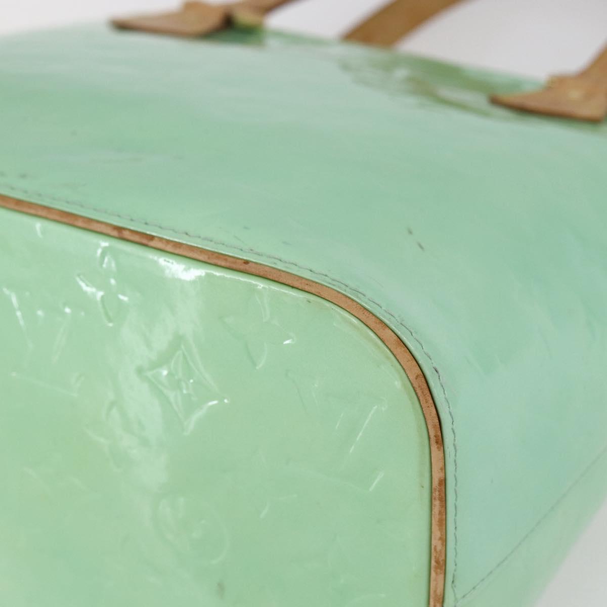 LOUIS VUITTON Monogram Vernis Houston Hand Bag Peppermint M91303 LV Auth bs30229