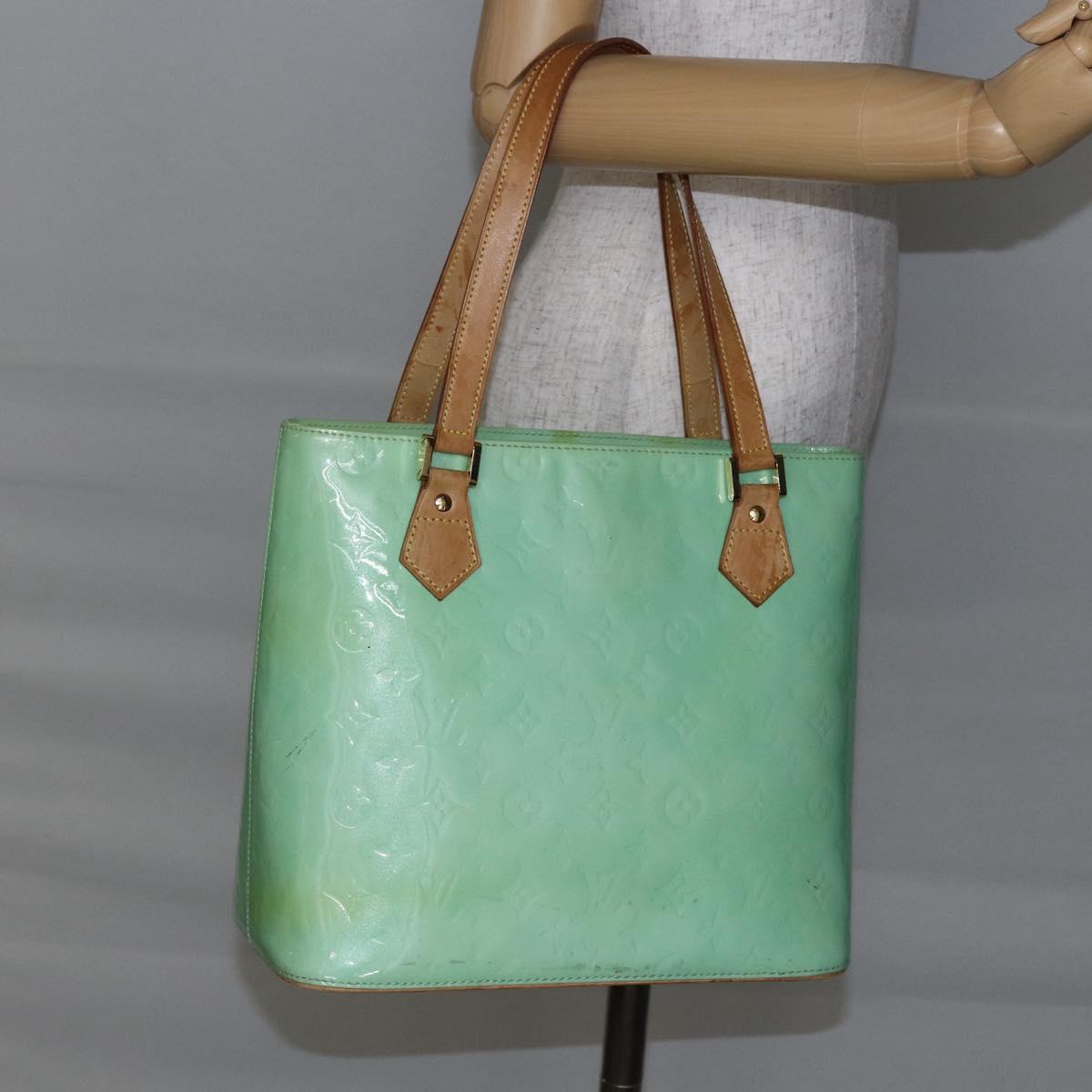 LOUIS VUITTON Monogram Vernis Houston Hand Bag Peppermint M91303 LV Auth bs30229