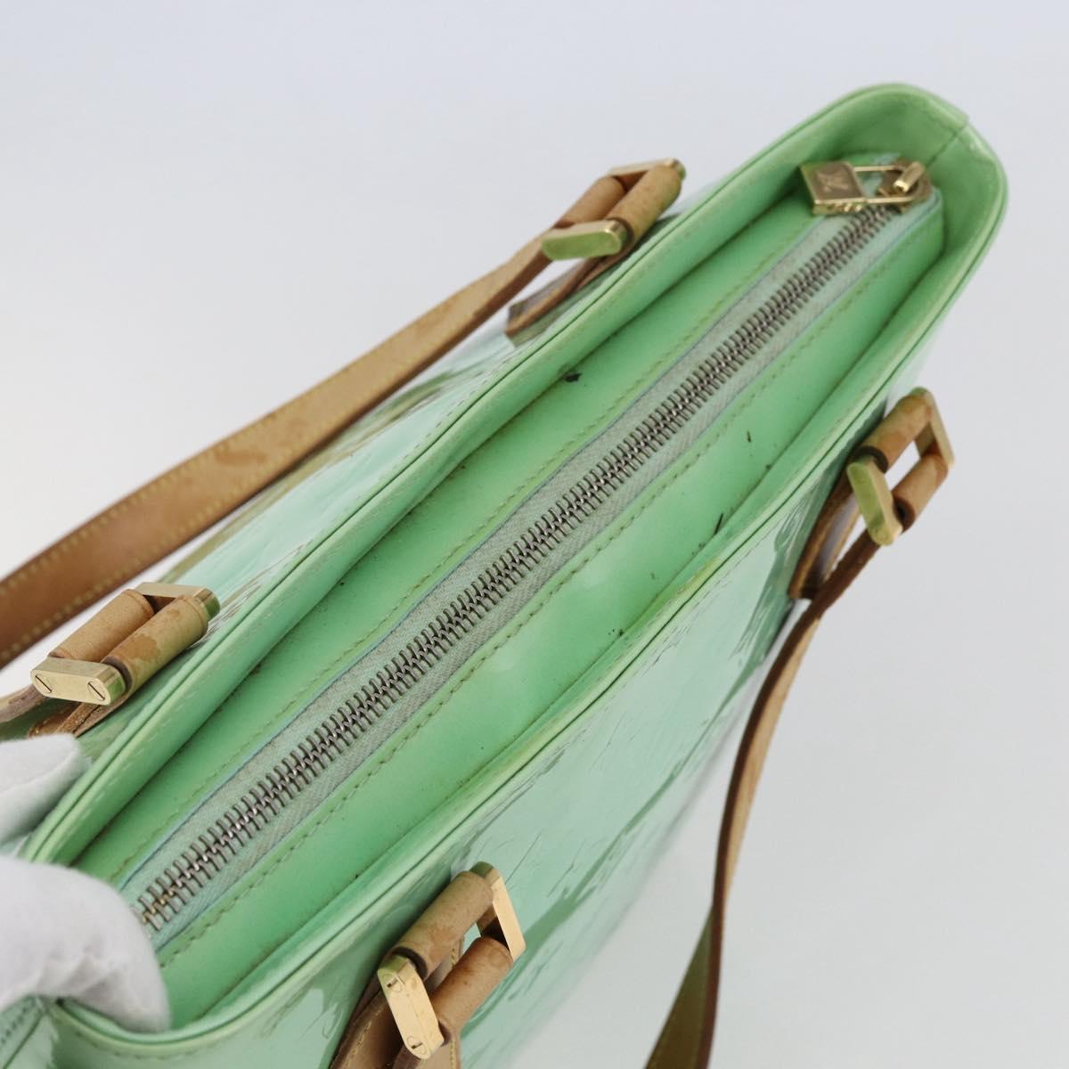 LOUIS VUITTON Monogram Vernis Houston Hand Bag Peppermint M91303 LV Auth bs30229