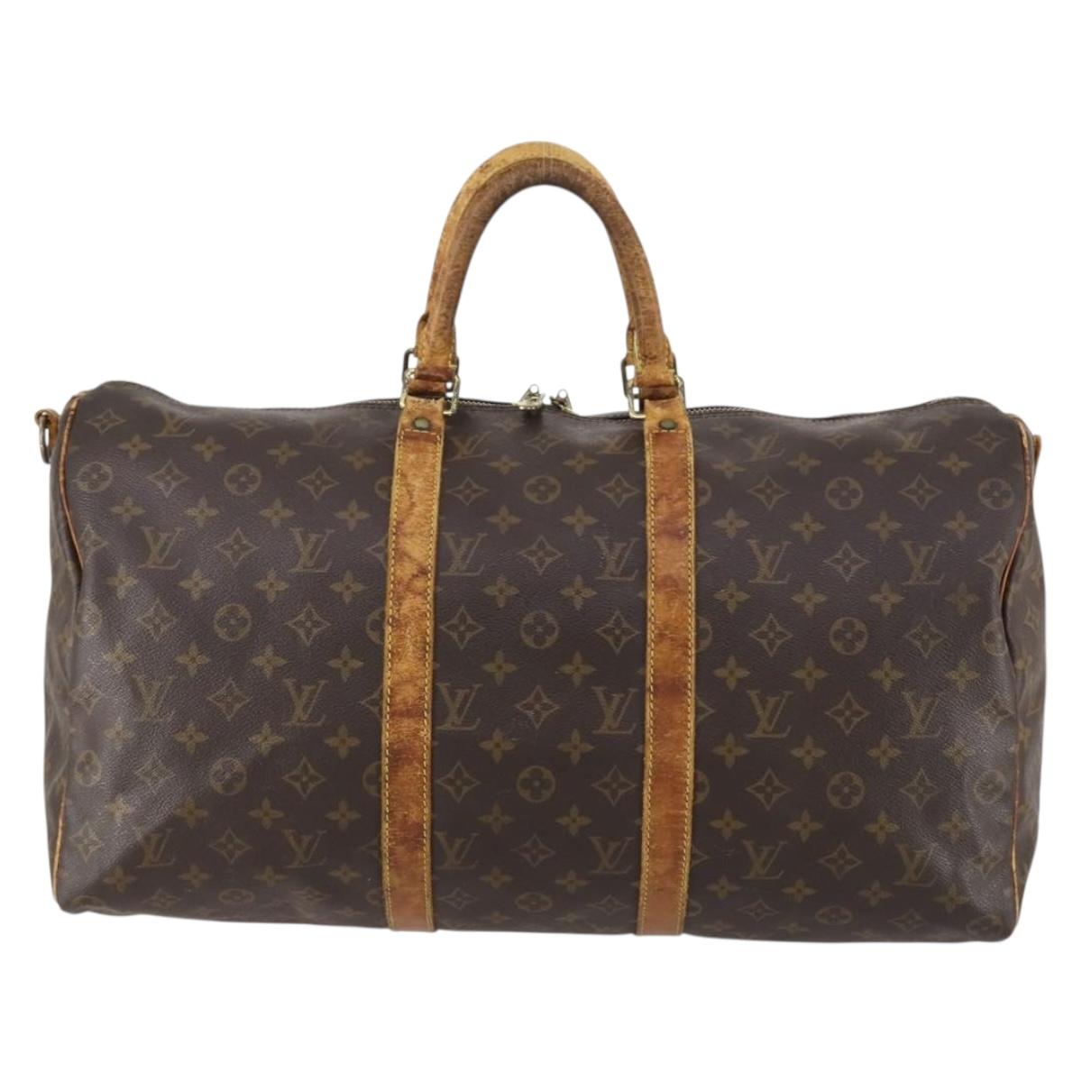 LOUIS VUITTON Monogram Keepall Bandouliere 55 Boston Bag M41414 LV Auth bs30234