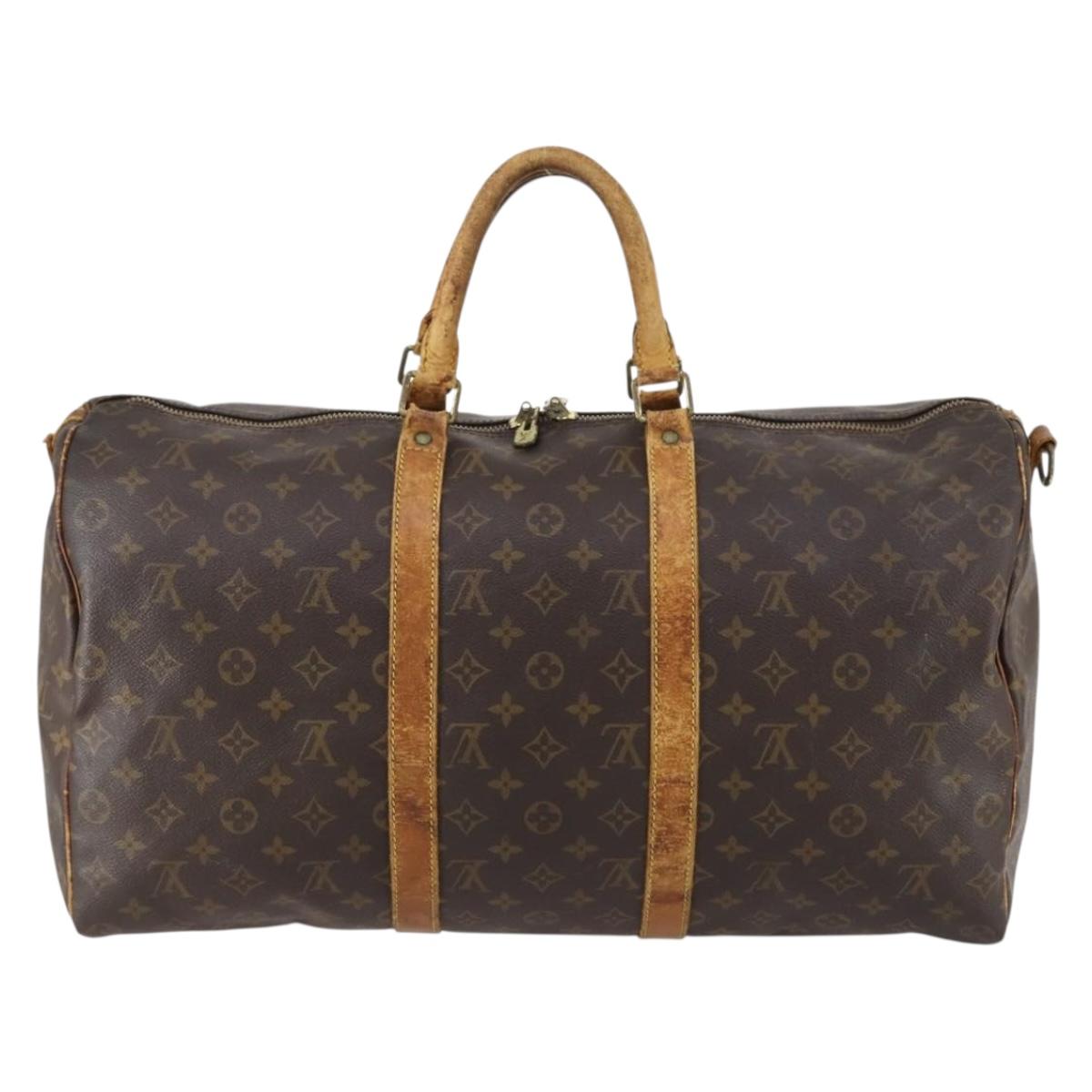 LOUIS VUITTON Monogram Keepall Bandouliere 55 Boston Bag M41414 LV Auth bs30234