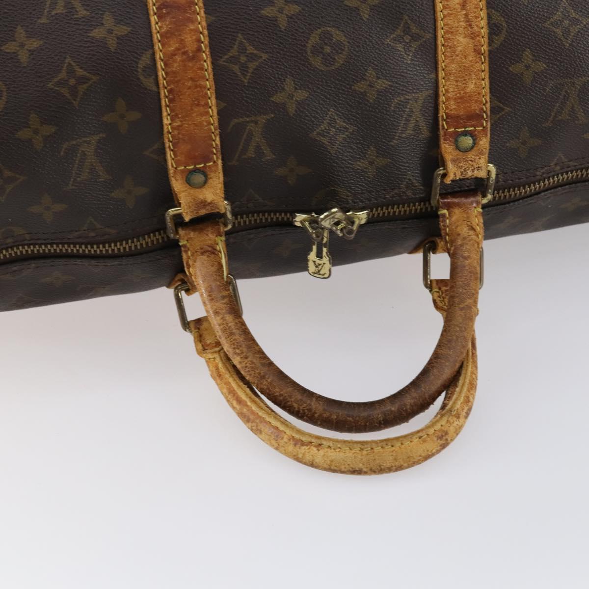 LOUIS VUITTON Monogram Keepall Bandouliere 55 Boston Bag M41414 LV Auth bs30234