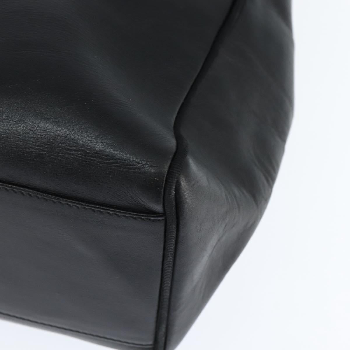 Salvatore Ferragamo Vala Tote Bag Leather Black Gold Auth bs30236