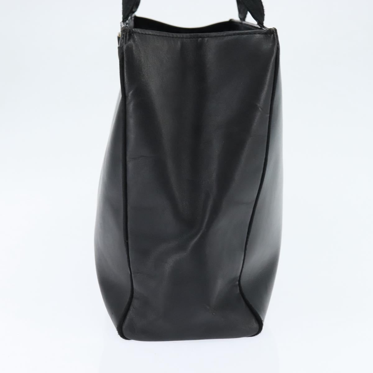 Salvatore Ferragamo Vala Tote Bag Leather Black Gold Auth bs30236