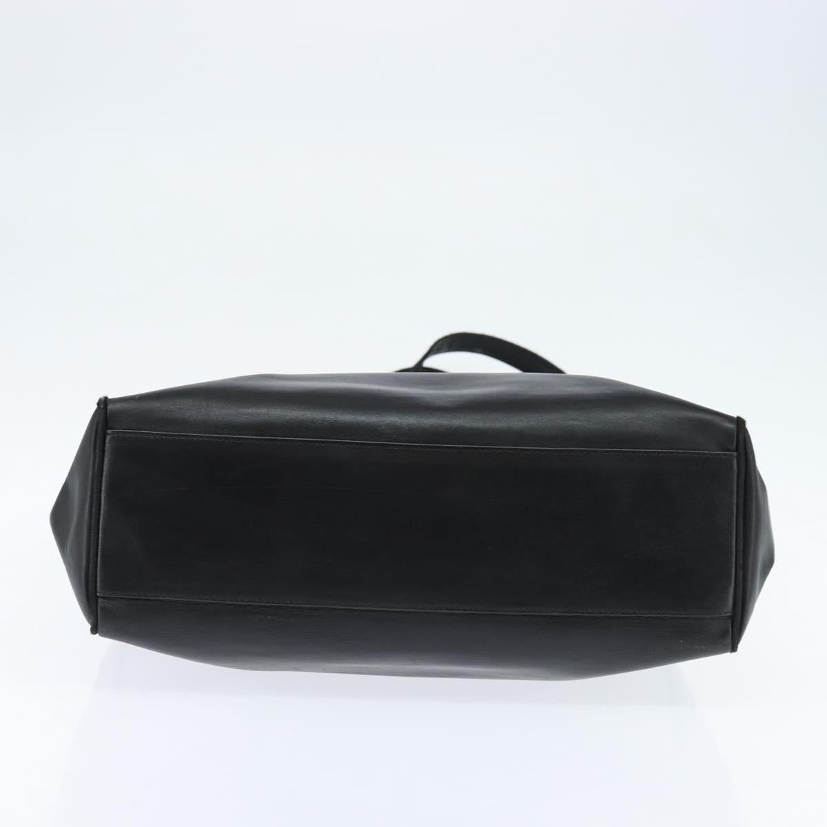 Salvatore Ferragamo Vala Tote Bag Leather Black Gold Auth bs30236