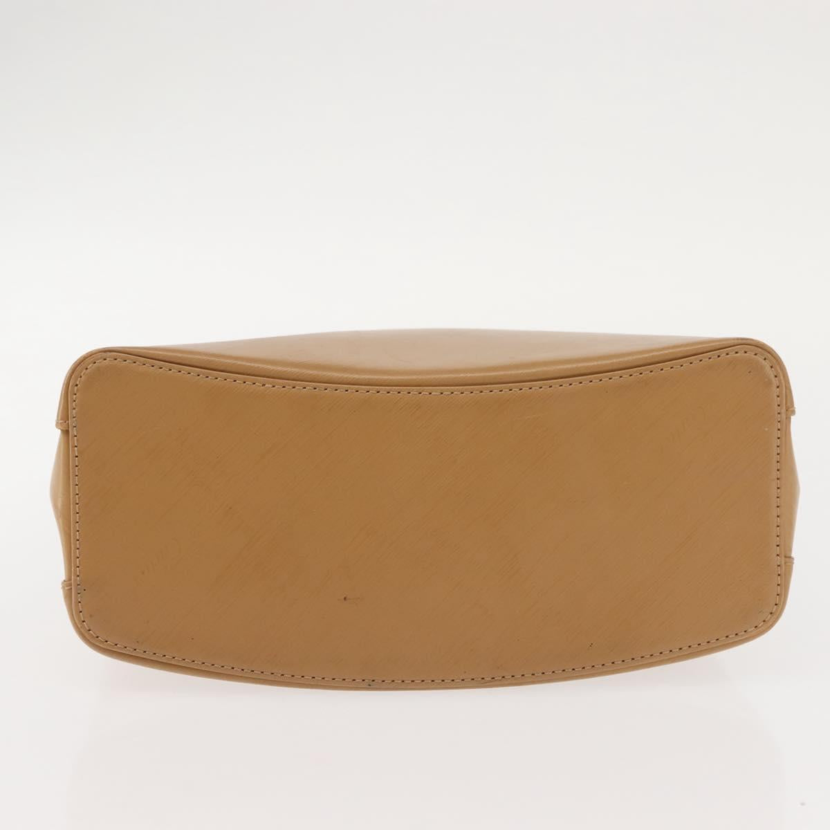 CARTIER Trinity Hand Bag Leather Beige Gold Auth bs30237