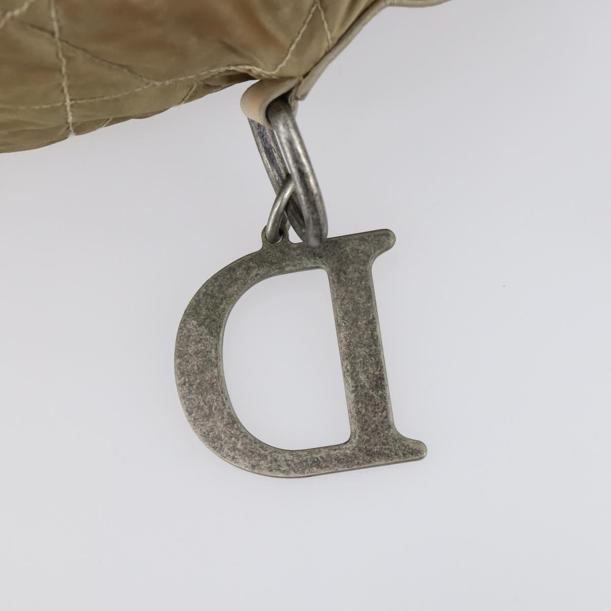 Christian Dior Canage Shoulder Bag Nylon Beige Auth bs30247