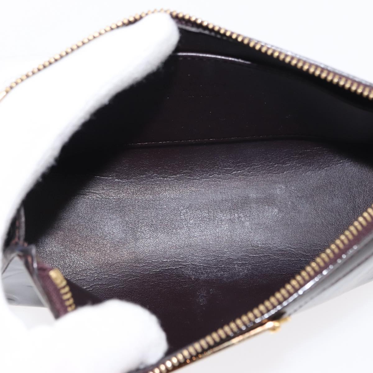 LOUIS VUITTON Monogram Vernis Trousse Pouch Amarante M93565 LV Auth bs30248