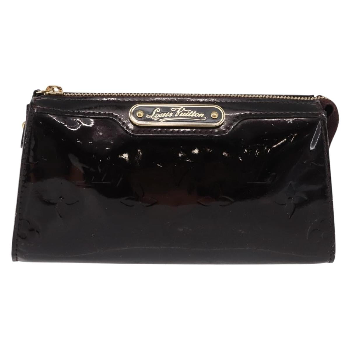 LOUIS VUITTON Monogram Vernis Trousse Pouch Amarante M93565 LV Auth bs30248