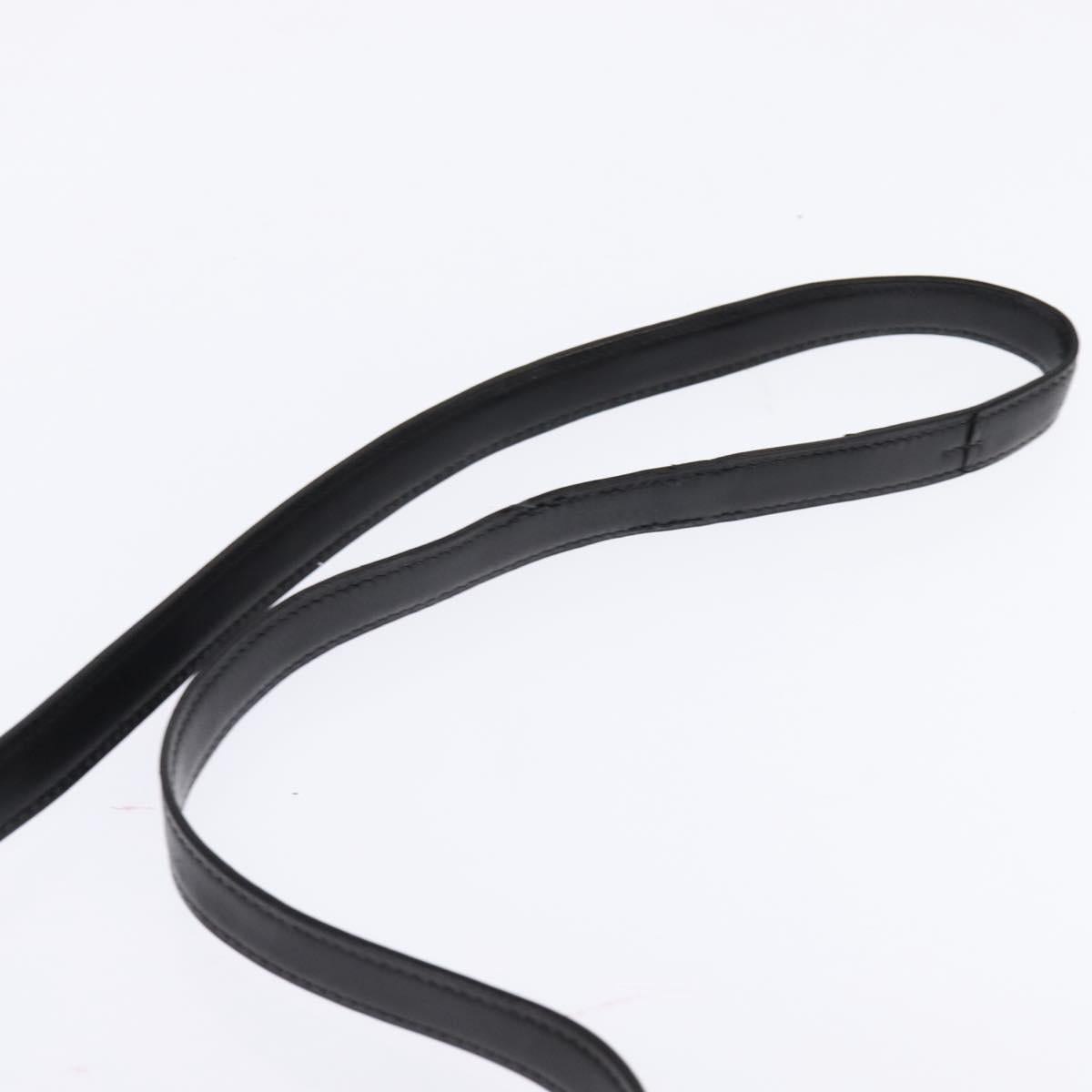 HERMES Sac Adepeche Shoulder Bag Leather Black Gold Auth bs30251