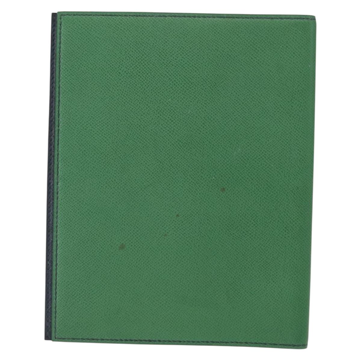 HERMES Note Planner Leather Green Auth bs30254