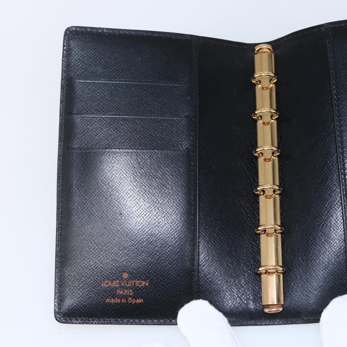 LOUIS VUITTON Epi Agenda PM Day Planner Cover Black R20092 LV Auth bs30258