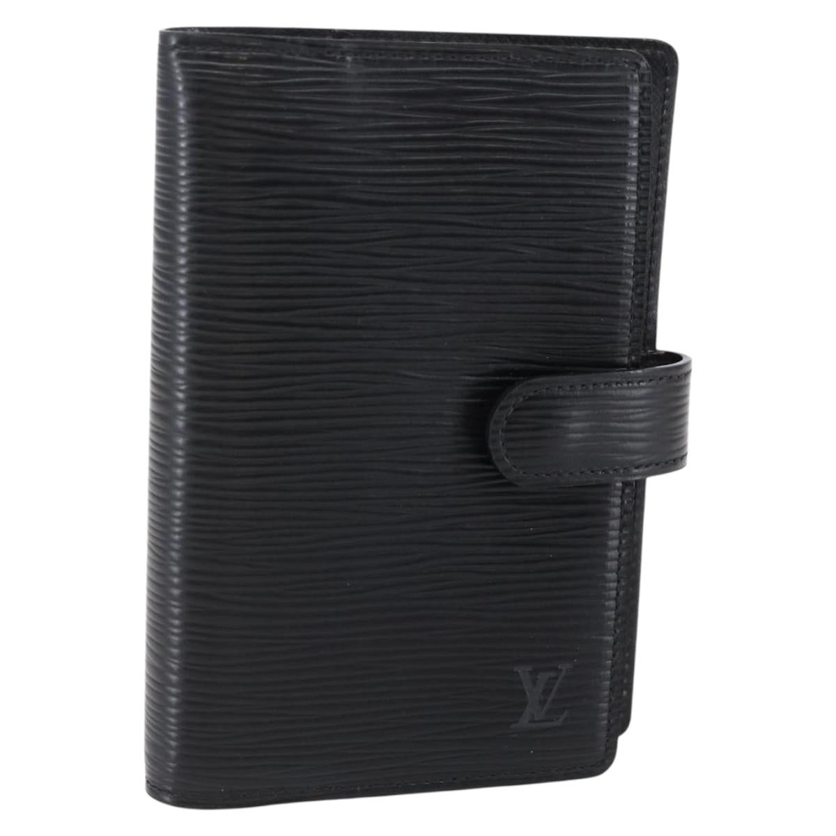 LOUIS VUITTON Epi Agenda PM Day Planner Cover Black R20092 LV Auth bs30258