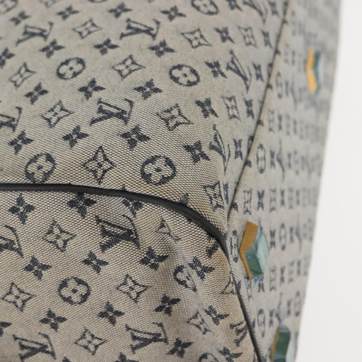 LOUIS VUITTON Monogram Mini Josephine GM Hand Bag Navy M92211 LV Auth bs30259