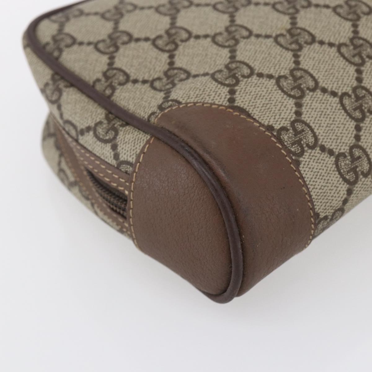 GUCCI GG Supreme Clutch Bag PVC Beige Gold 014 58 6094 Auth bs30264