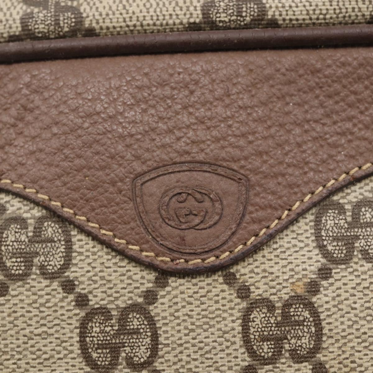 GUCCI GG Supreme Clutch Bag PVC Beige Gold 014 58 6094 Auth bs30264