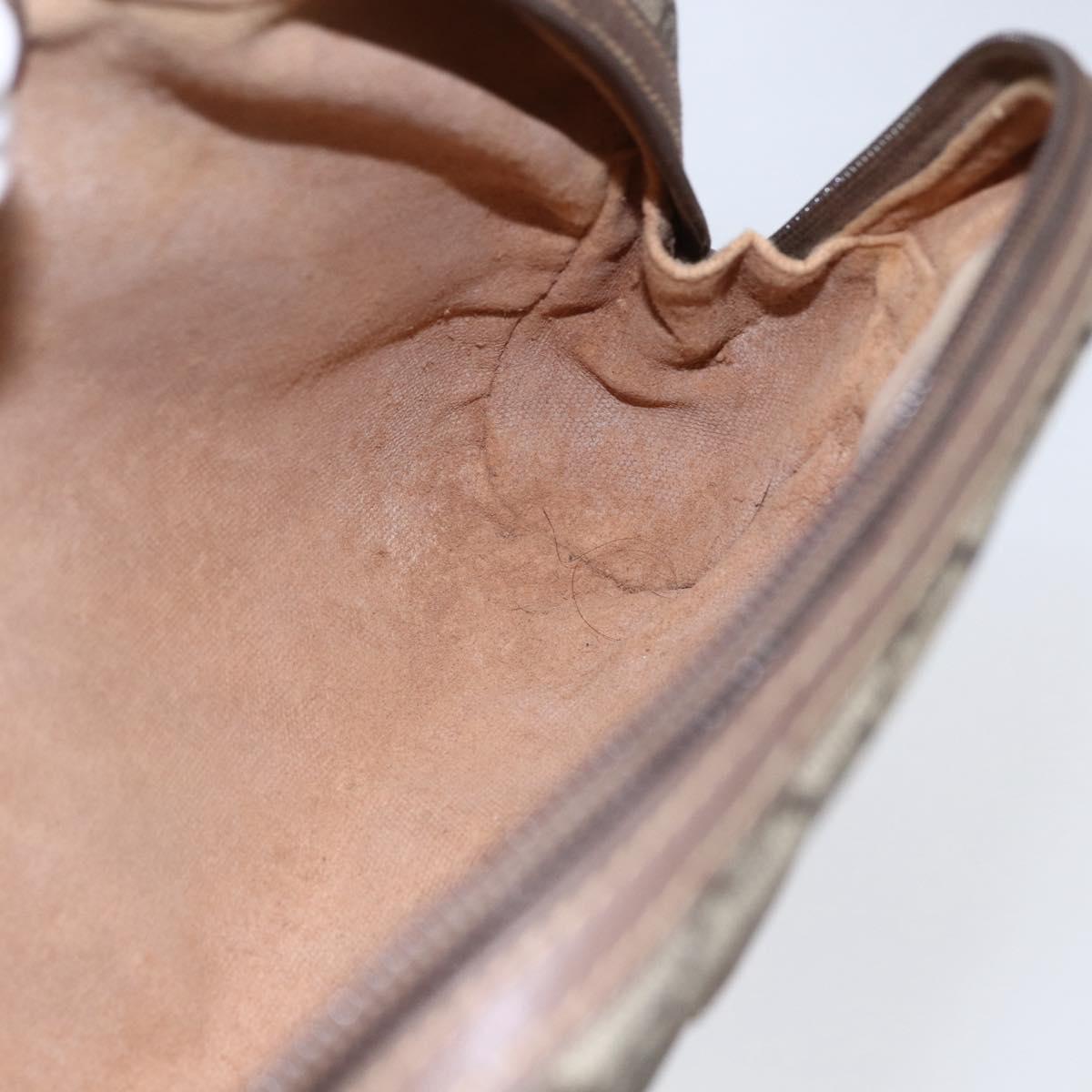 GUCCI GG Supreme Clutch Bag PVC Beige Gold 014 58 6094 Auth bs30264