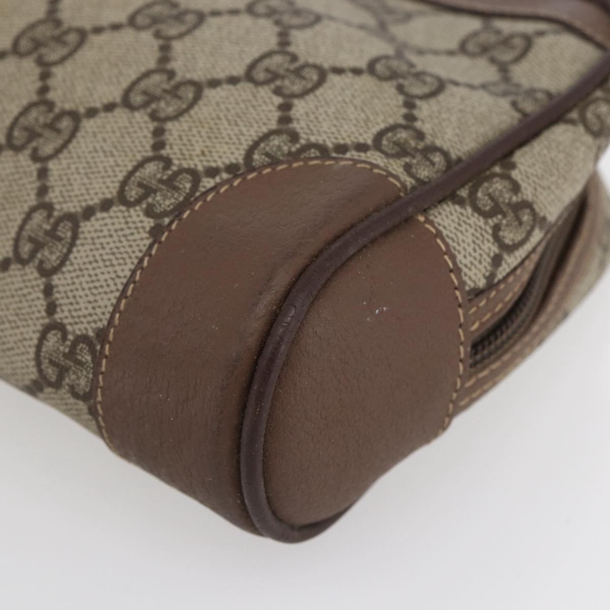 GUCCI GG Supreme Clutch Bag PVC Beige Gold 014 58 6094 Auth bs30264