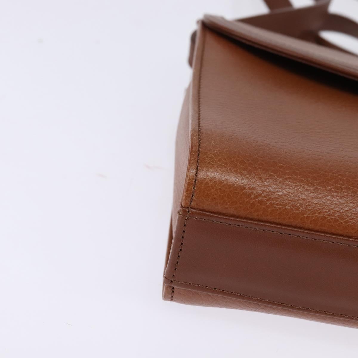 Burberrys Nova Check Shoulder Bag Leather Brown Gold Auth bs30266