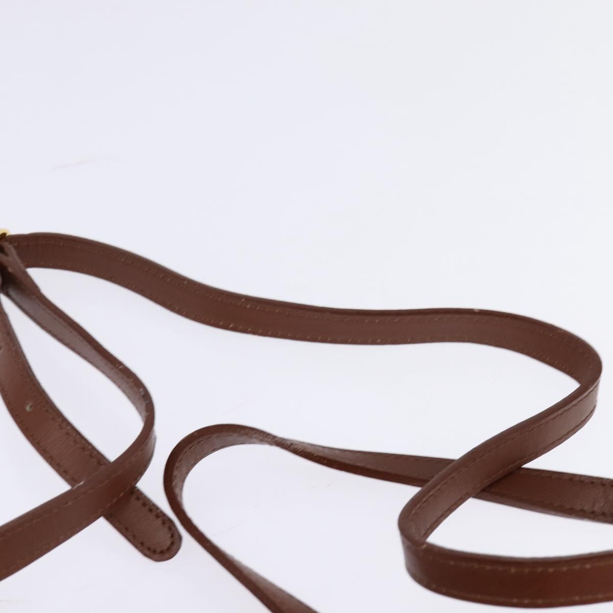 Burberrys Nova Check Shoulder Bag Leather Brown Gold Auth bs30266