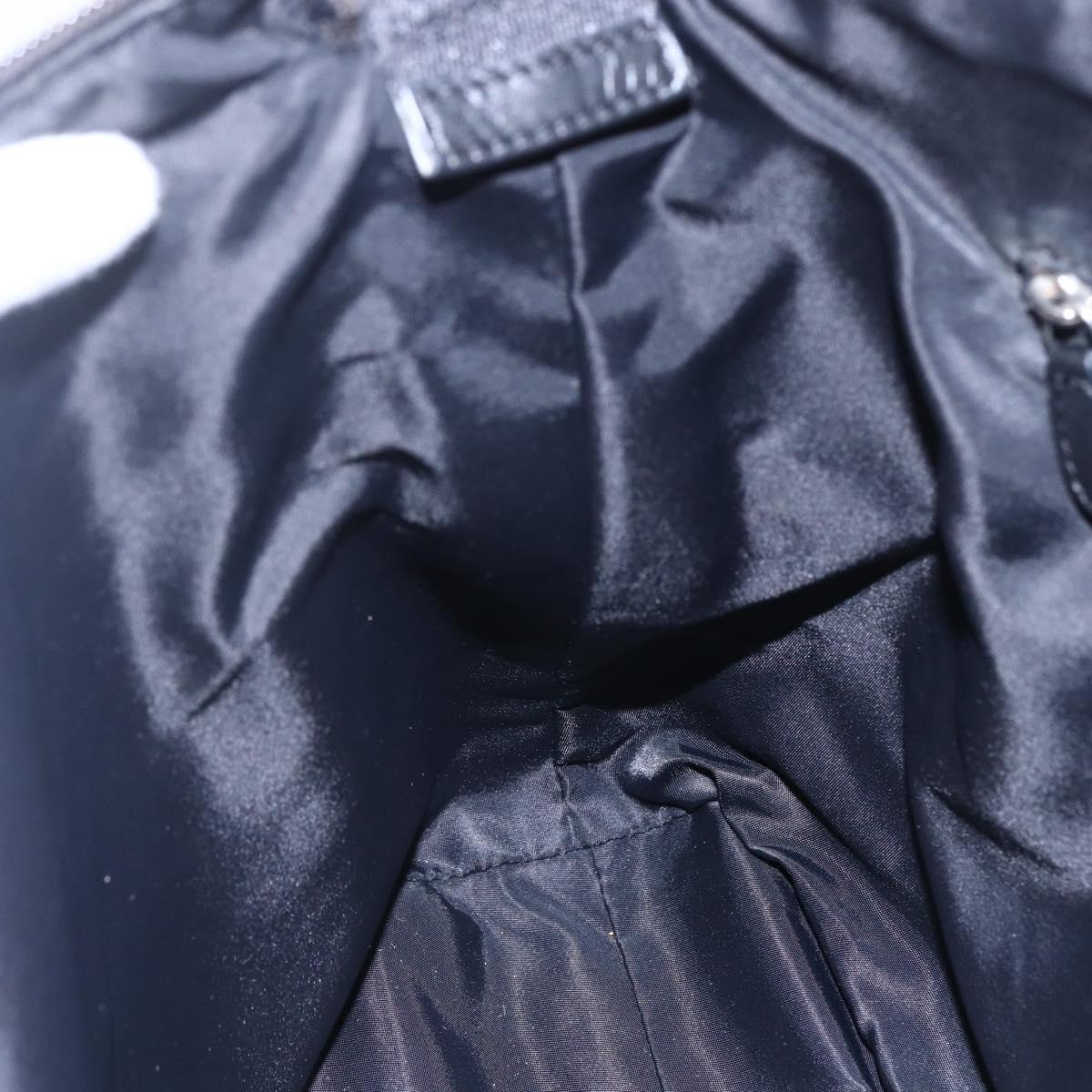 Christian Dior Trotter Canvas Shoulder Bag Black Silver Auth bs30270