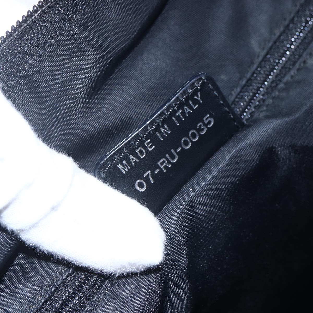 Christian Dior Trotter Canvas Shoulder Bag Black Silver Auth bs30270