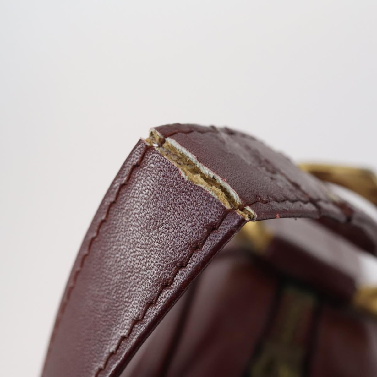 CARTIER Must Line Shoulder Bag Leather 2Set Bordeaux Auth bs30274