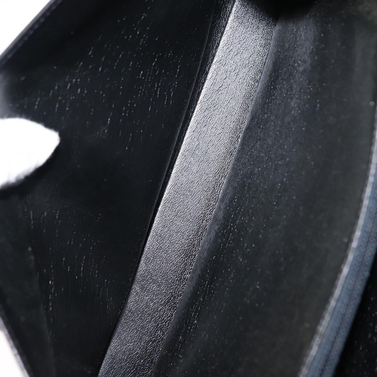 Christian Dior Hand Bag Leather Black Gold Auth bs30277