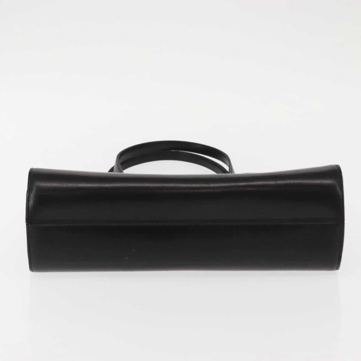 Christian Dior Hand Bag Leather Black Gold Auth bs30277