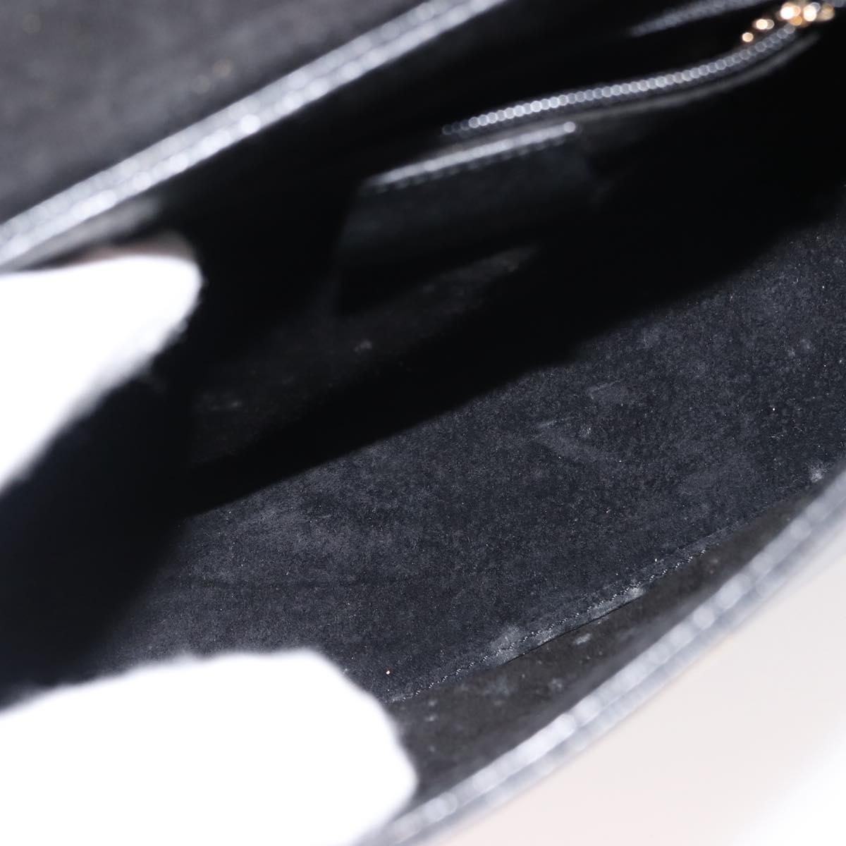 GUCCI Bamboo Hand Bag Leather Black Gold Auth bs30278