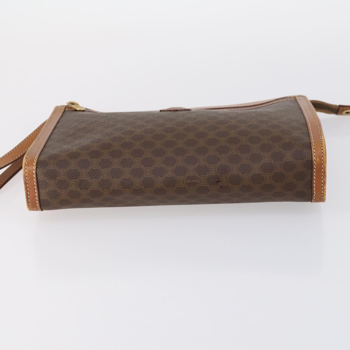 CELINE Shoulder Bag PVC Leather 5Set Black Brown Auth bs30279