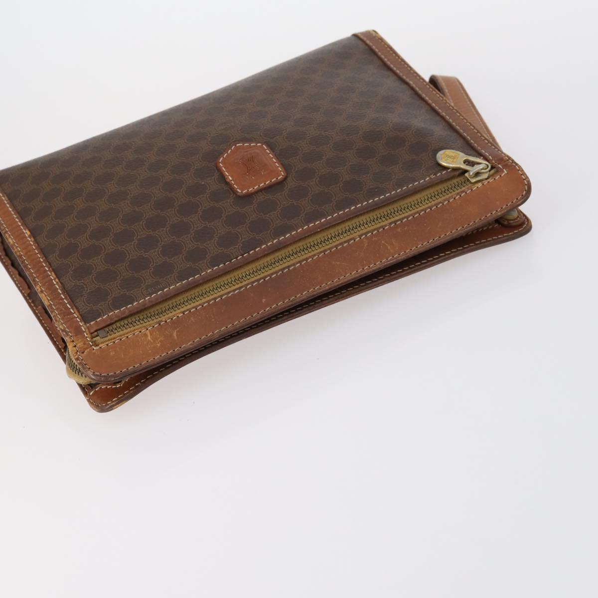 CELINE Shoulder Bag PVC Leather 5Set Black Brown Auth bs30279