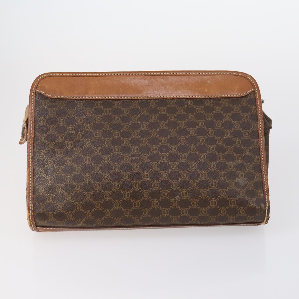 CELINE Shoulder Bag PVC Leather 5Set Black Brown Auth bs30279